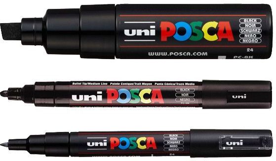 POSCA PC-1MC/5M/8K verfmarkerset zwart (3 stuks)