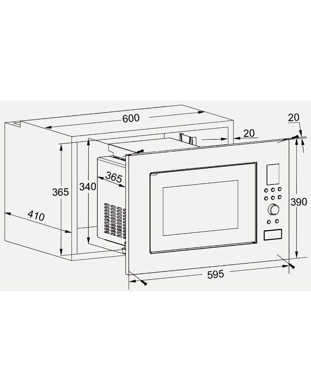 WOLKENSTEIN Mikrowelle WMW900-25GB EB, 25 Liter Volumen