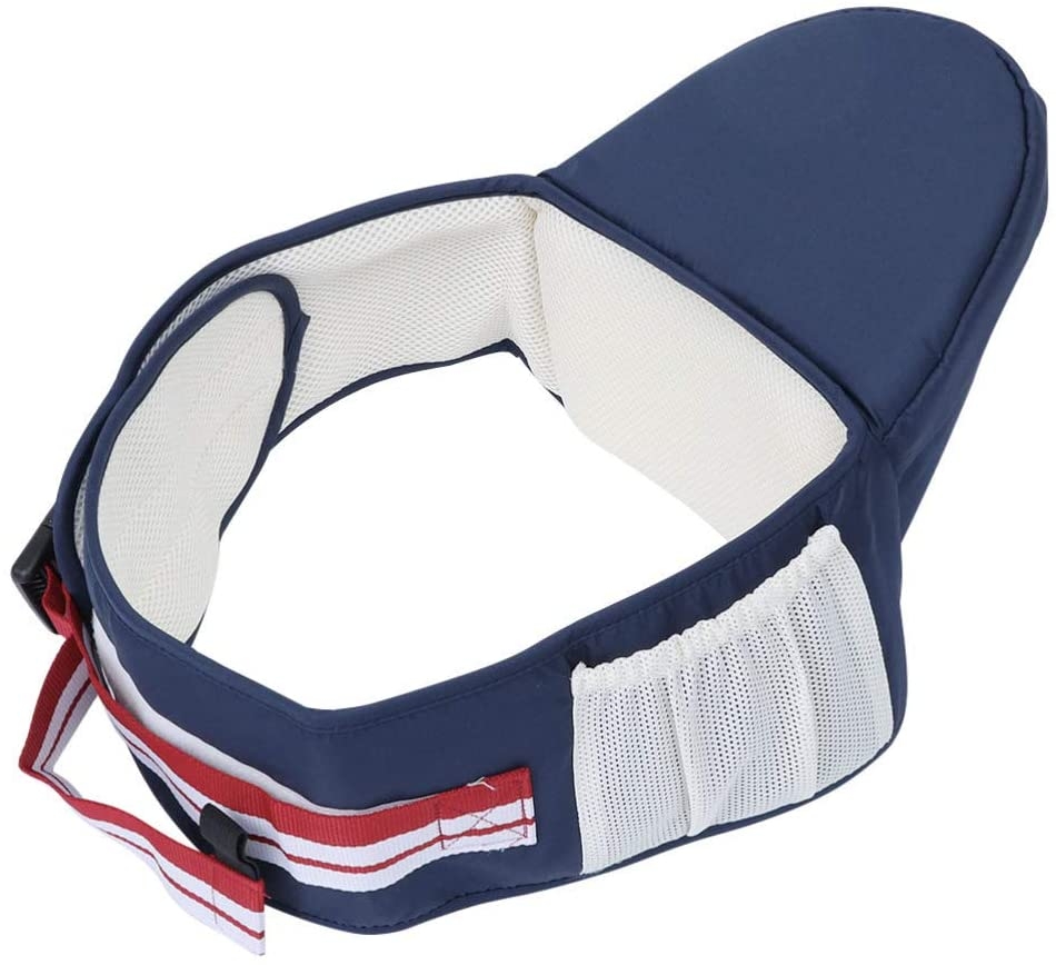 Baby Hüftsitz Ergonomische Hüfttrage Tragesystem mit Netztasche (4-15 kg) - Dunkelblau
