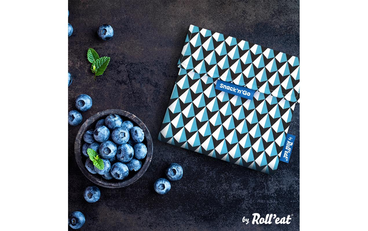 Lunchbeutel SnacknGo-Tiles 18 cm x 18 cm, BlauBlauer Lunchsack