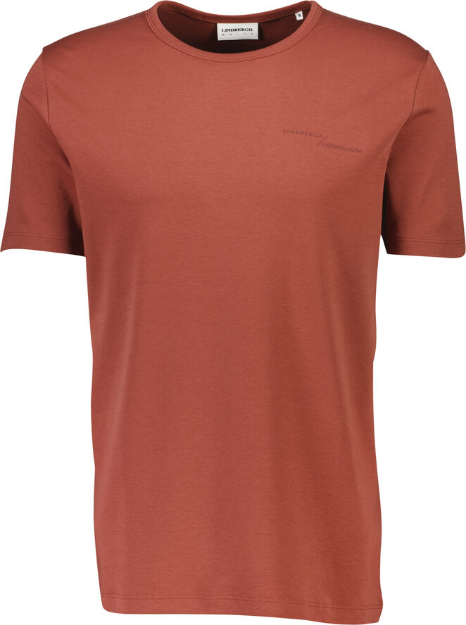 Lindbergh Basic o-neck tee S/S Burnt red