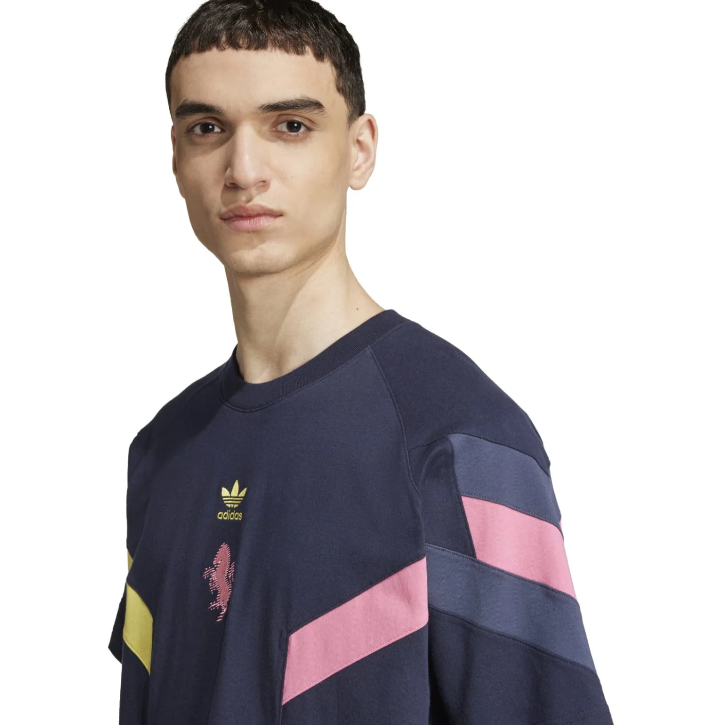 Adidas Juventus Originals T-Shirt 2024-2025 Donkerblauw Geel Roze