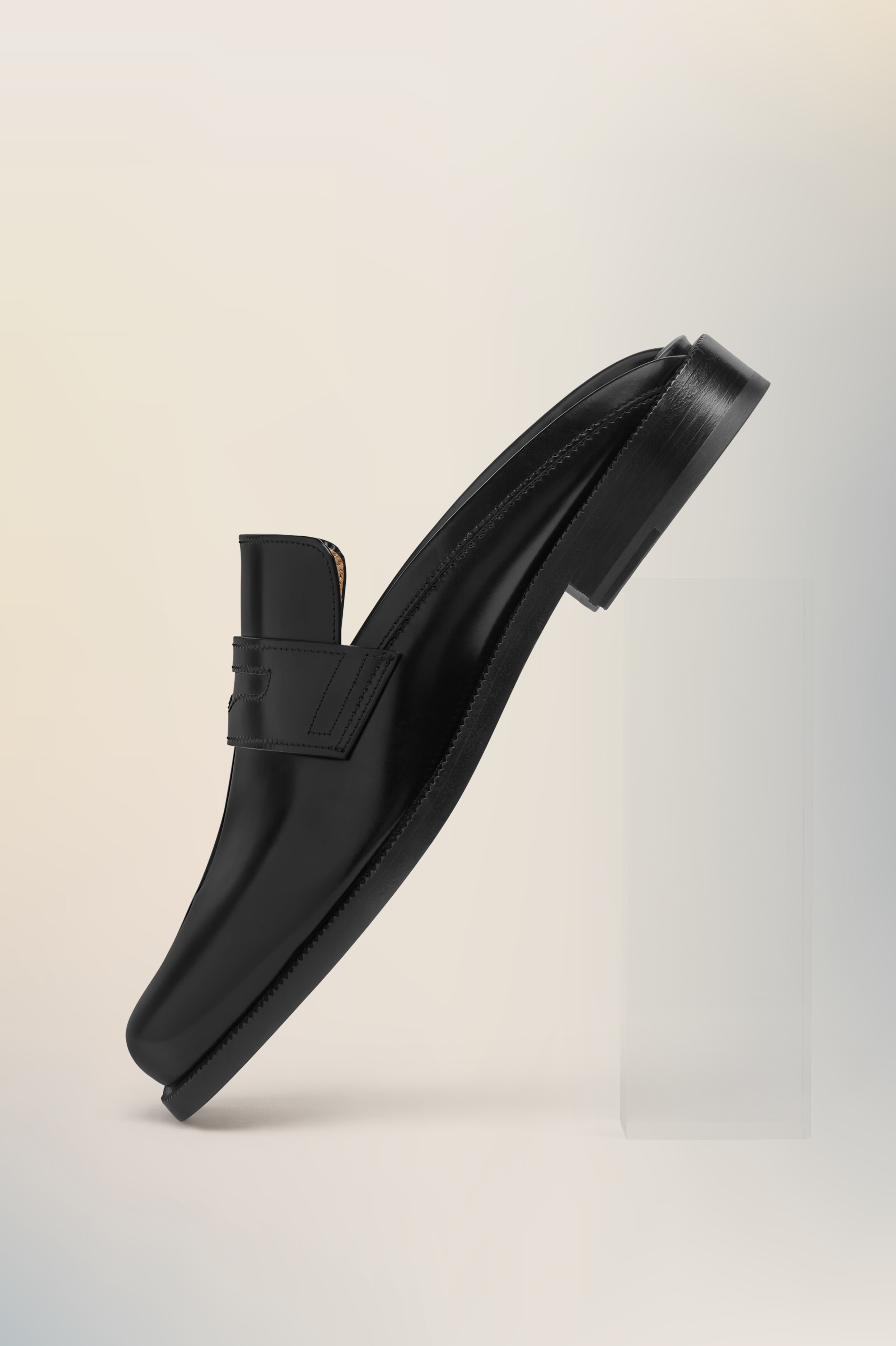 Mocassins style mules Tabi City noirs en cuir pour femme Noir