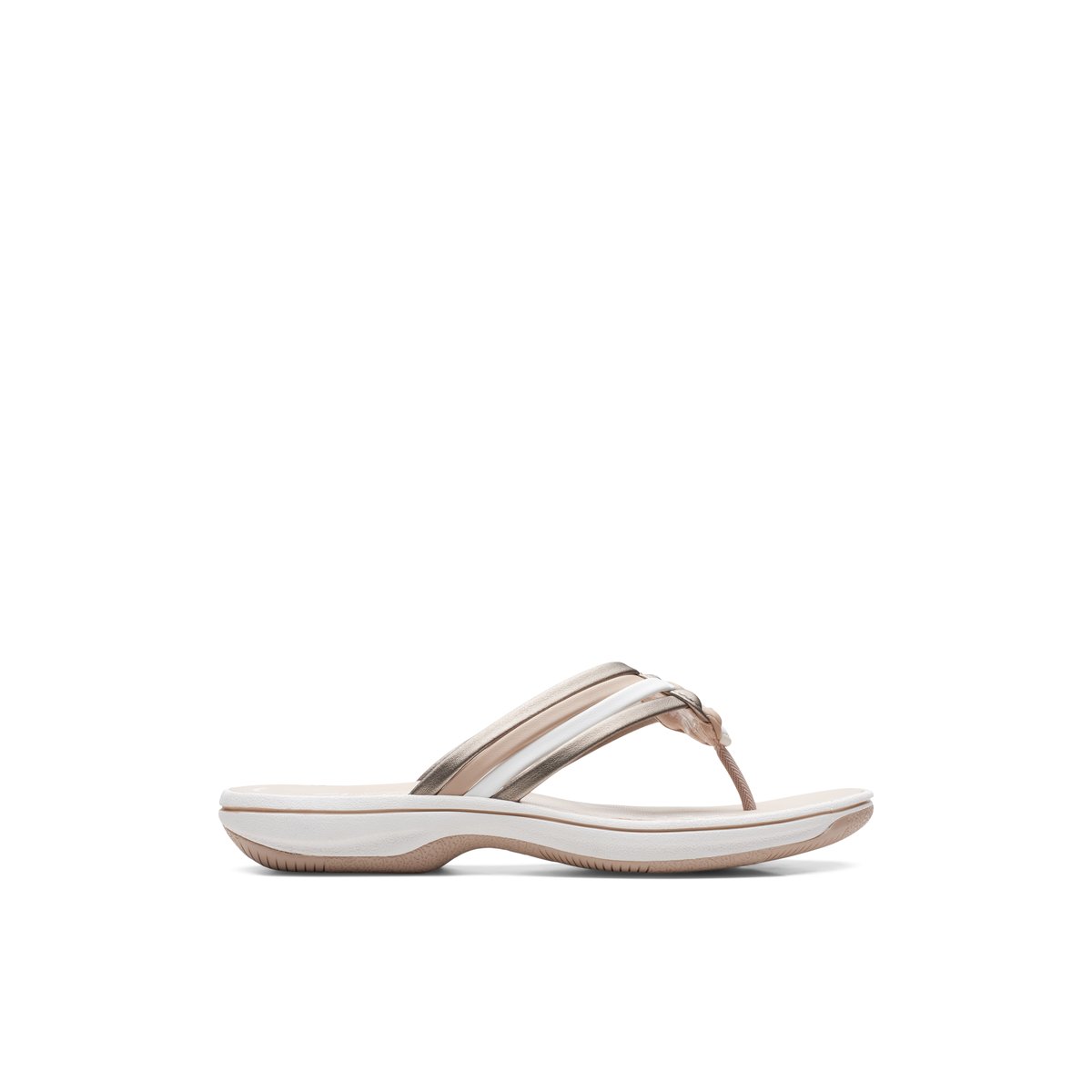 CLARKS-Breeze_coral-Tongs sandales à talon plat - Talon plat - Multi Métallique