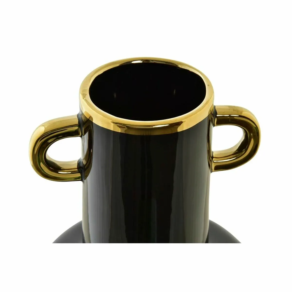 DKD Home Decor Vase Porcelaine Noir Doré