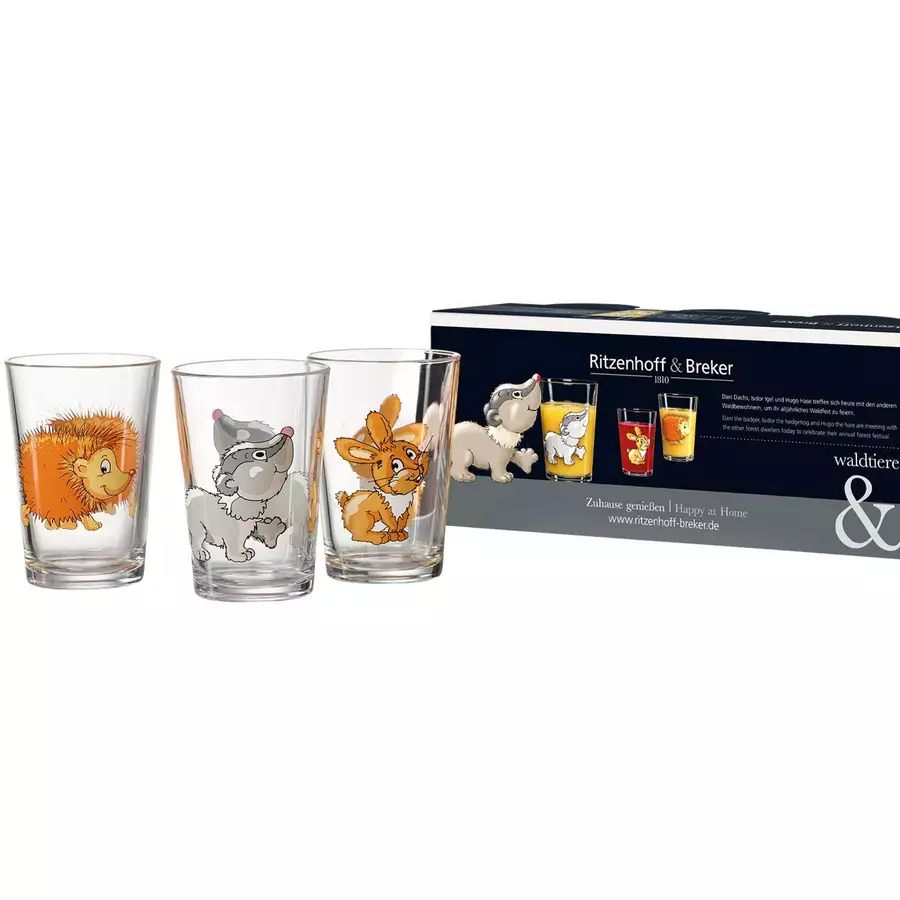 Ritzenhoff & Breker GmbH & Co. KG Kindergläser Tiere 205 ml 9er Set bunt