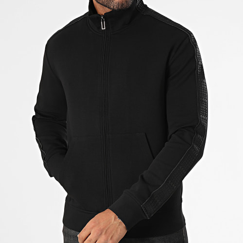 Sweat Zippé A Bandes 6R1MF1 Noir