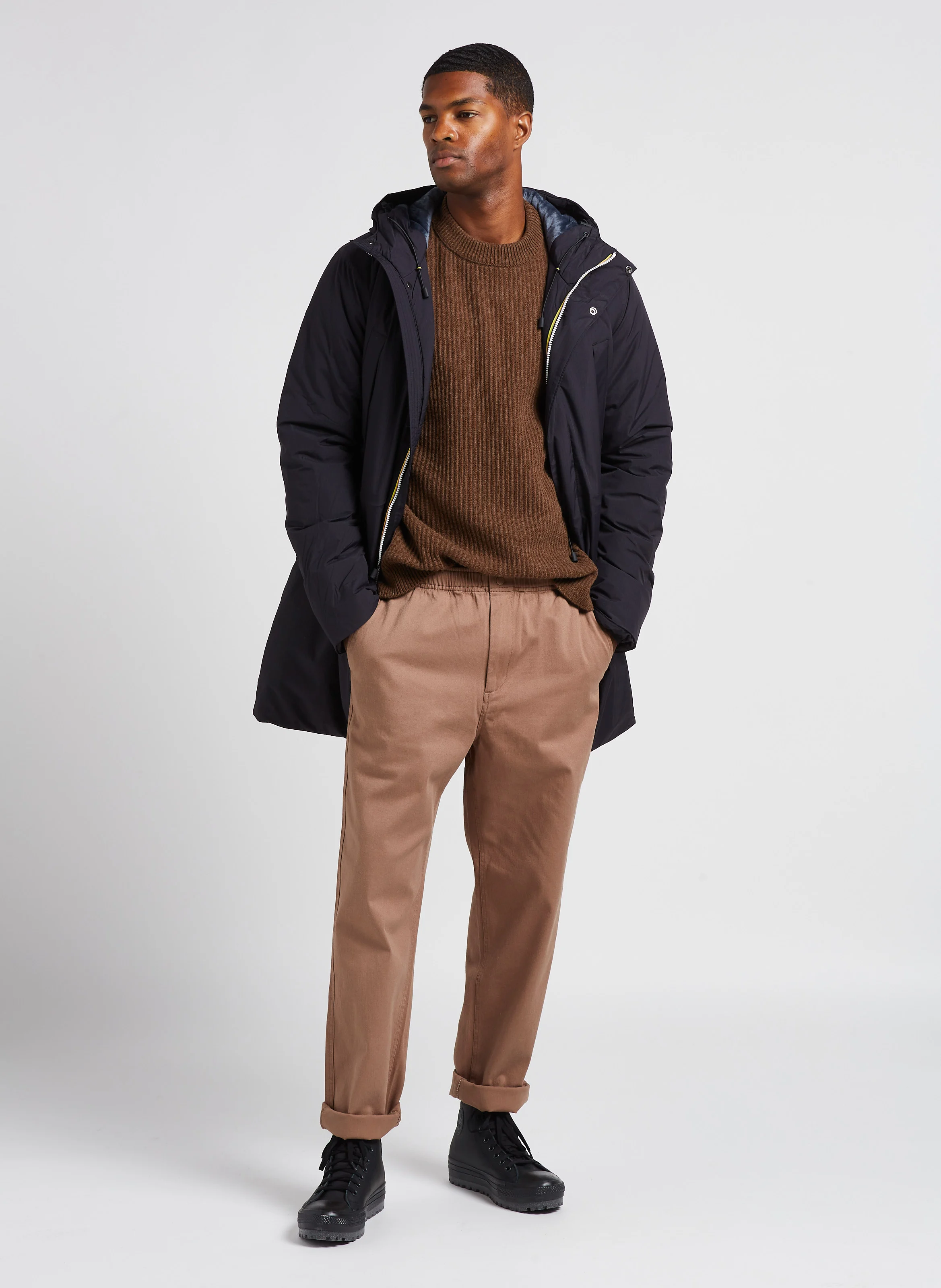 Zace - Pantalon droit en coton mélangé | Beige
