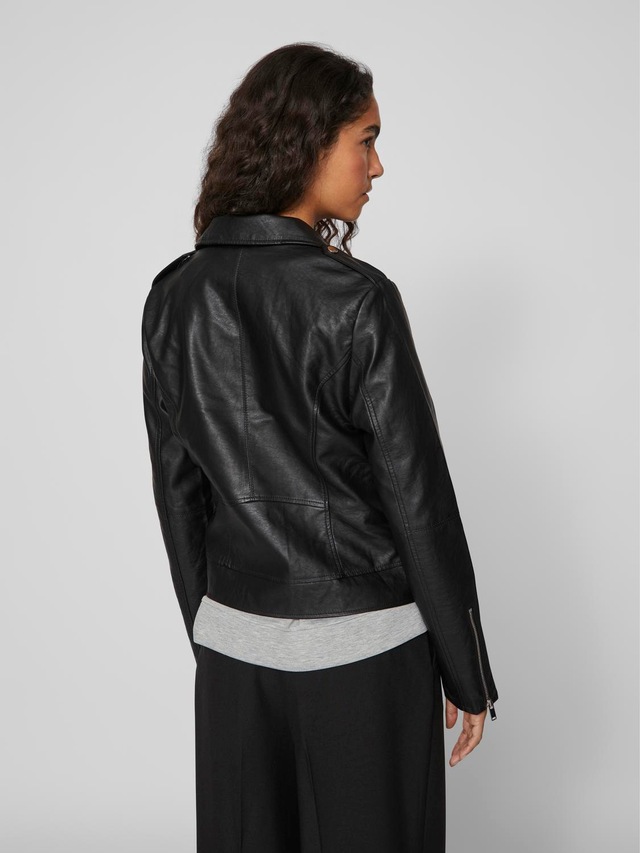 Vila Lederimitatjacke »VICARA COATED JACKET - NOOS« mit Biker Details