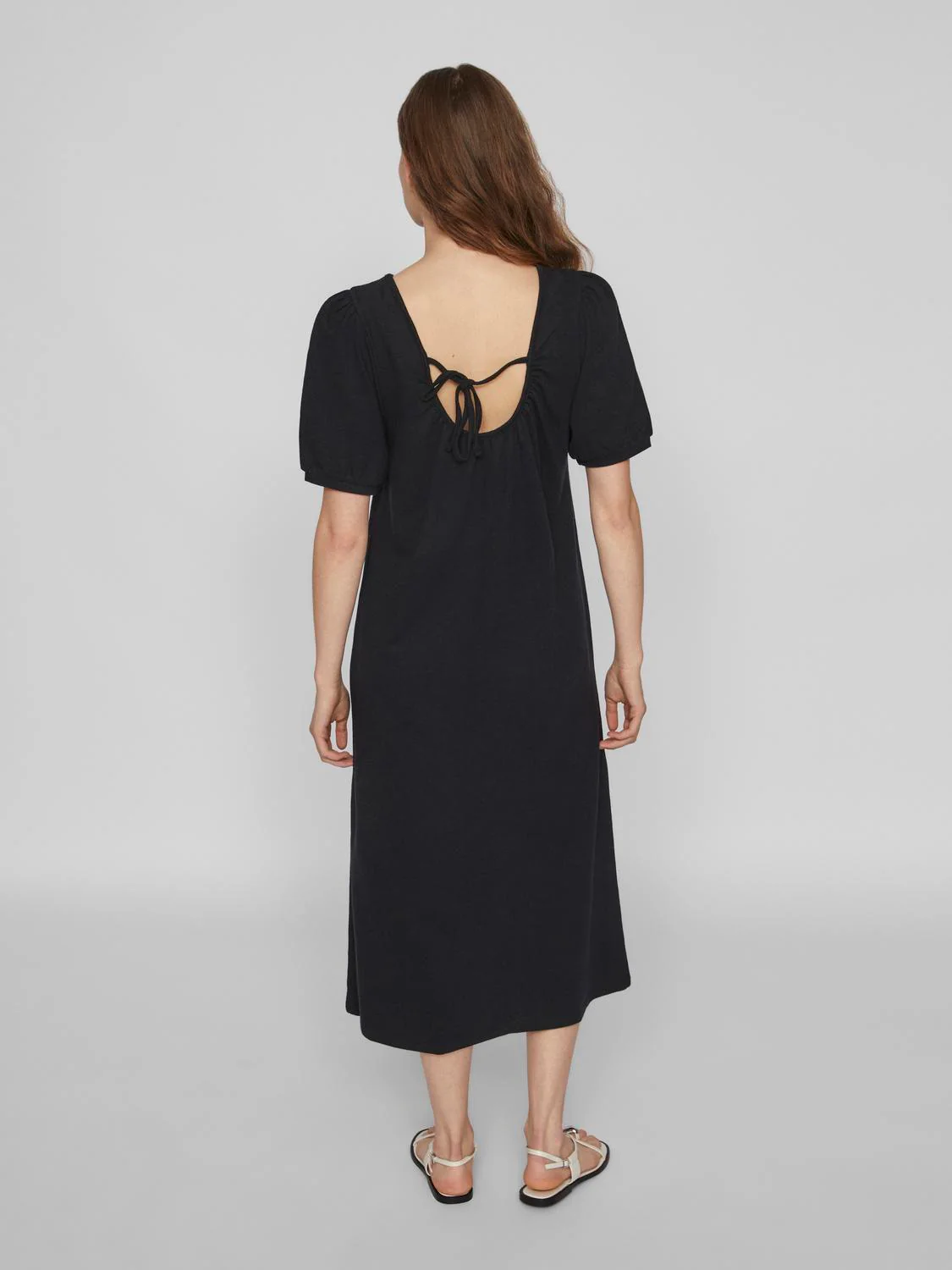 Vila  Vitenea Boatneck midikjole - sort