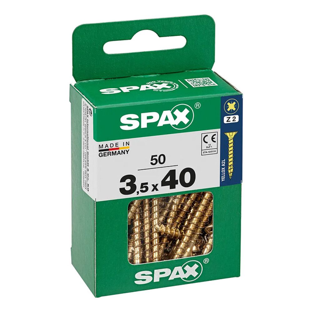SPAX SENKHODE GUL 3,5X40, M 50 STK