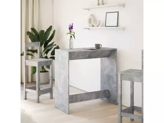 Table de bar gris béton 102x50x103,5 cm bois d'ingénierie