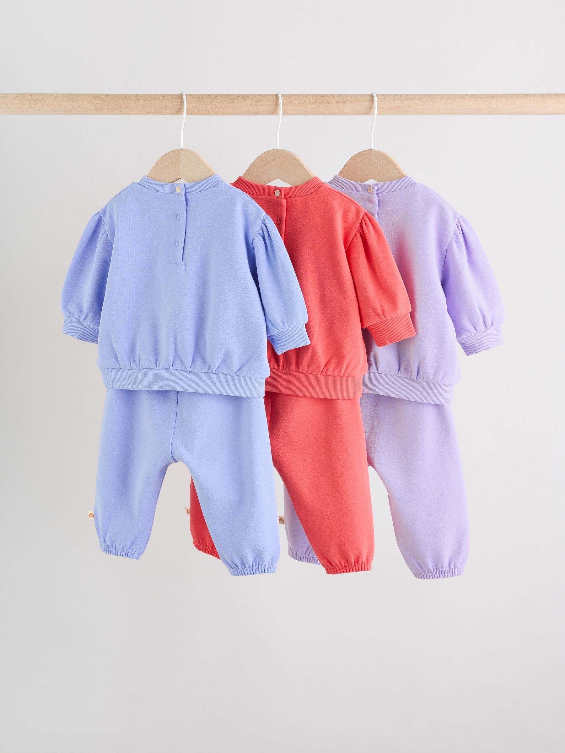 Paars/roze/blauw - Baby sweatshirt en joggingbroek 6 -delige set (0mnd -2jr)