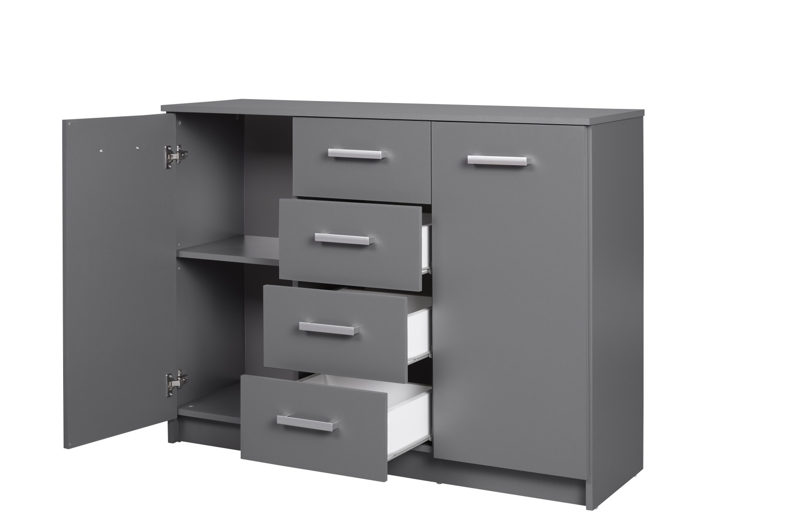 Kommode ELENZIO - graphitgrau - 4 Schubkästen - 119,2 cm