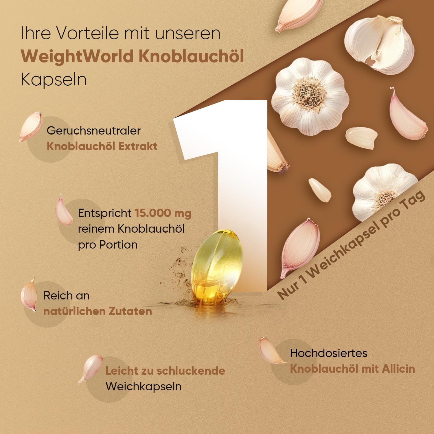 WeightWorld Knoblauchöl Kapseln