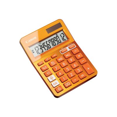 Calculatrice de bureau Canon LS- 123K - 12 chiffres - alimentation batterie et solaire - orange