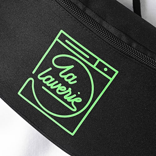 Sacoche Banane La Laverie Noir Vert Fluo
