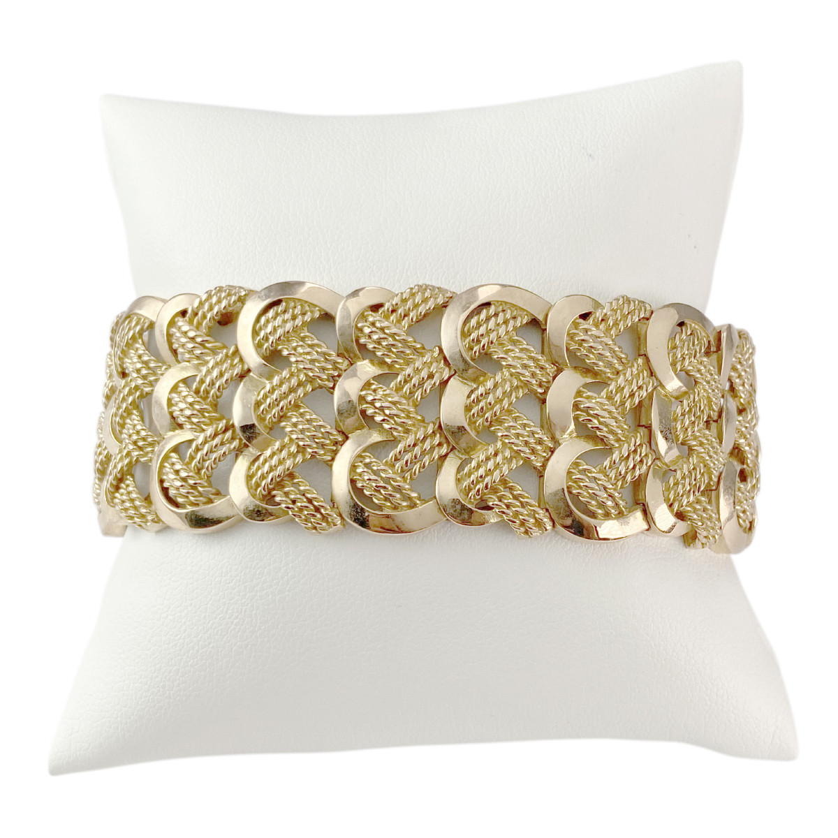 Bracelet d'occasion or 750 jaune maille fantaisie 18.5 cm