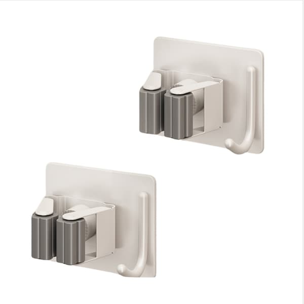 INF Gunmetal Moppholder - Sikker og Stilig Oppbevaring (2-pakning) Hvit