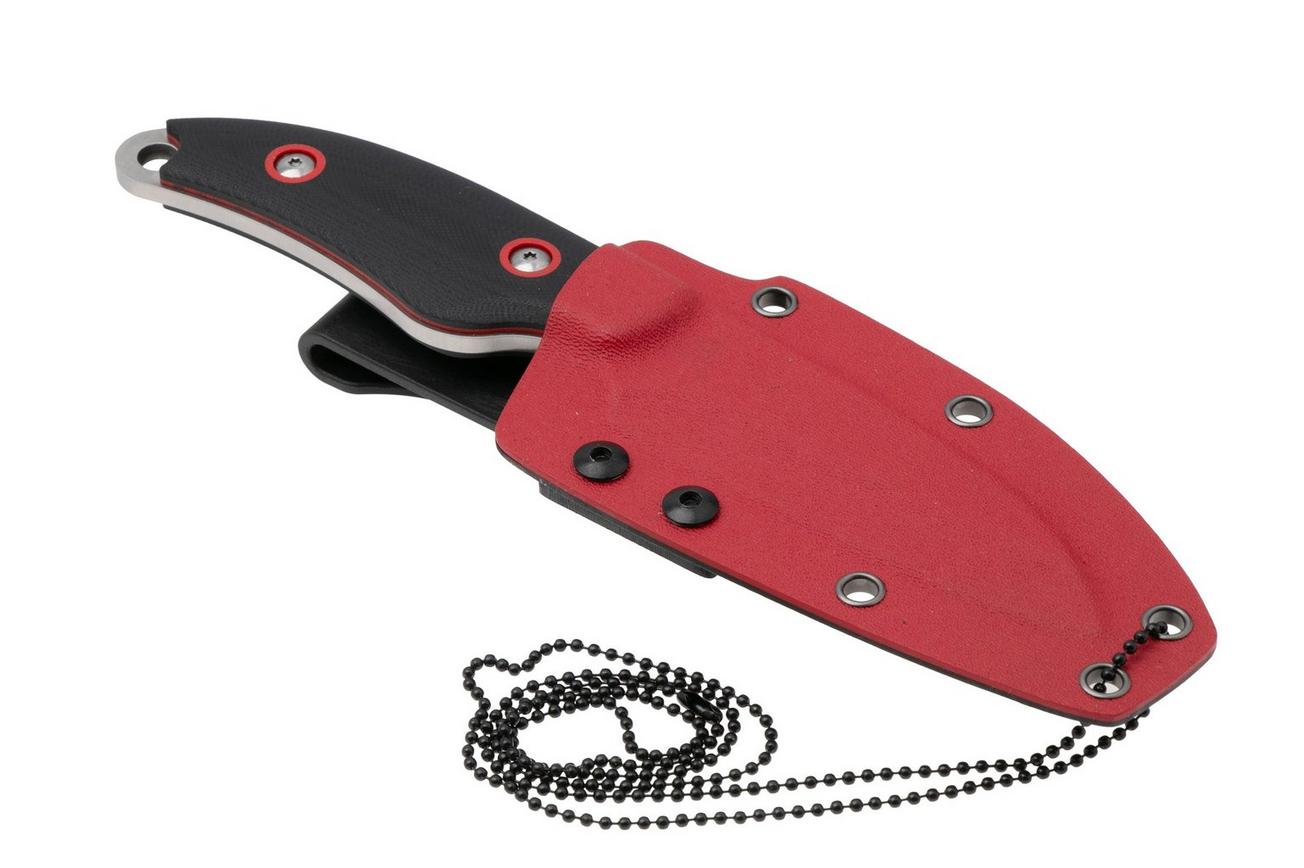 Rough Ryder Code Red Black Bear RR2397, Satin Stainless Steel, Black Red G10, vaststaand mes