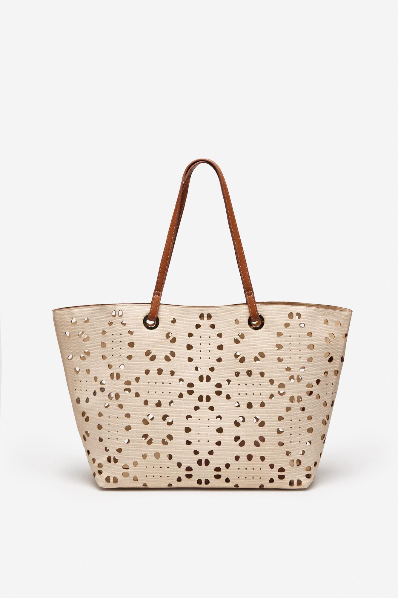 Sacola de compras perfurada - Marfim
