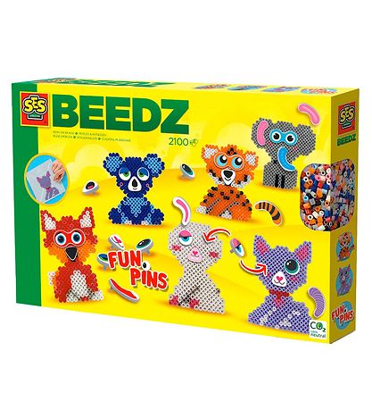 SES Creative Eisenperlen-Set - 2.100- st. - Fun Pins Tier