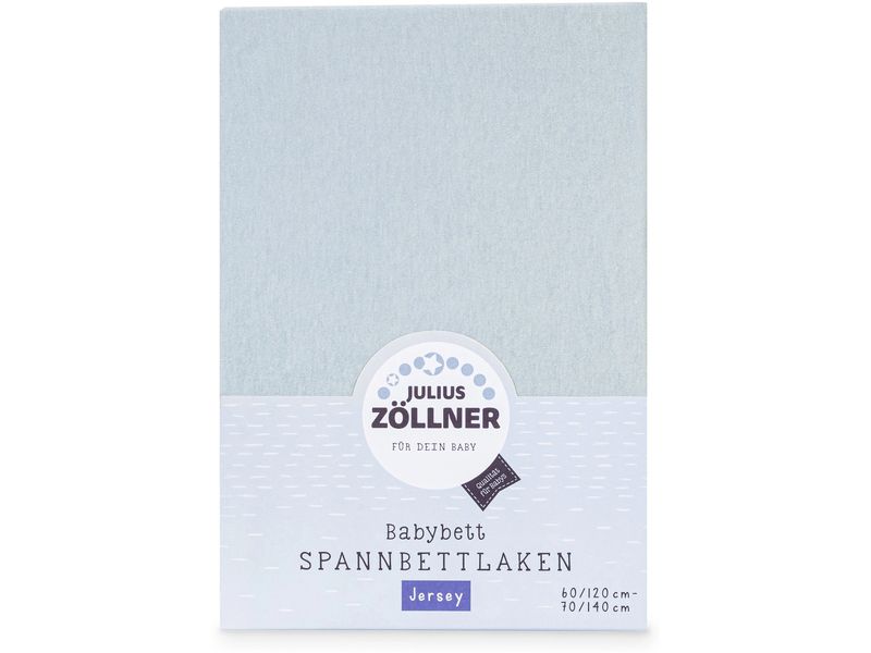 Julius Zöllner Fix-Leintuch Jersey Denim 70 x 140 cm Kuscheliges Spannbetttuch aus Jersey