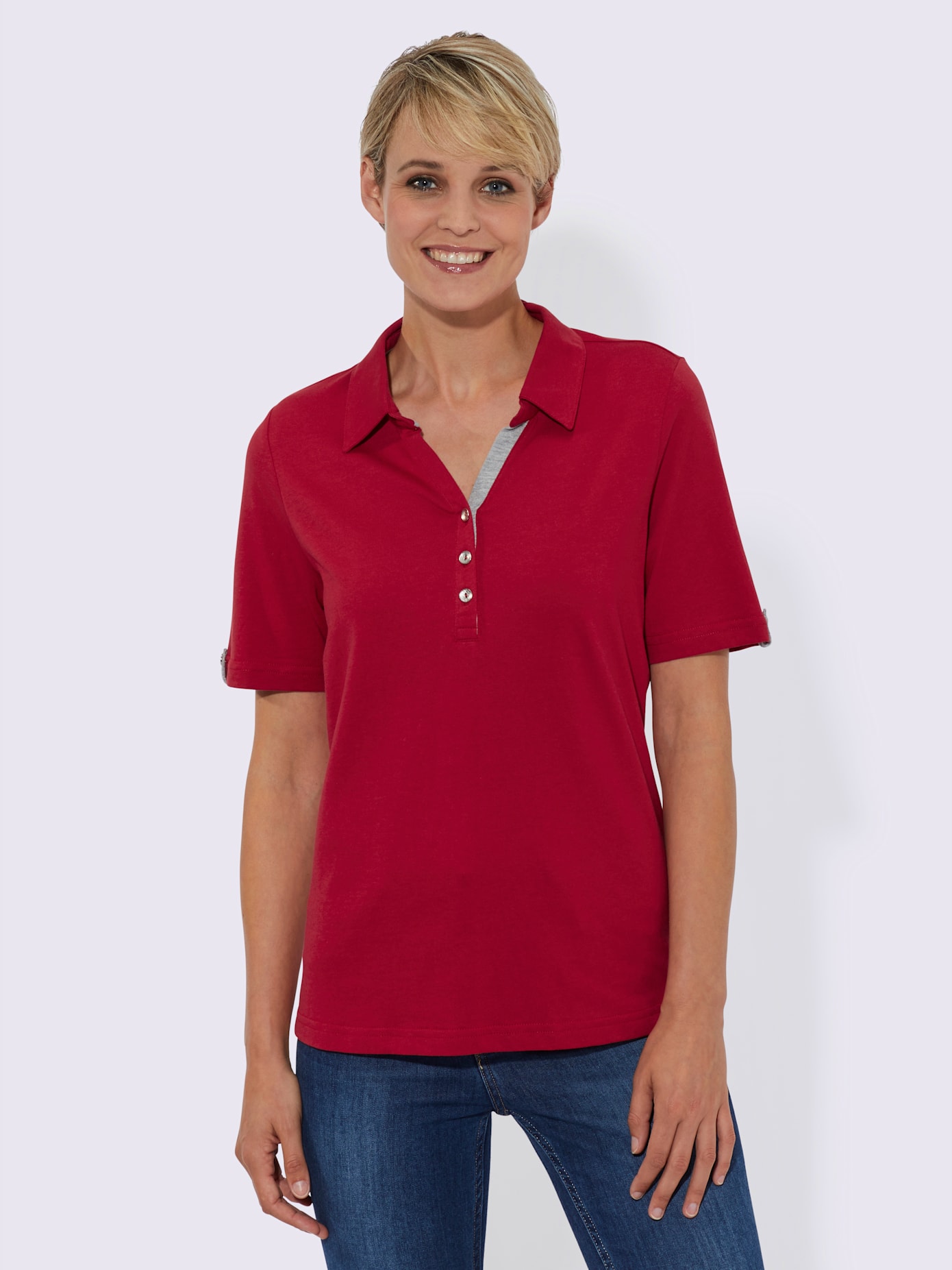 Polo sportif en mélange de matières confortable