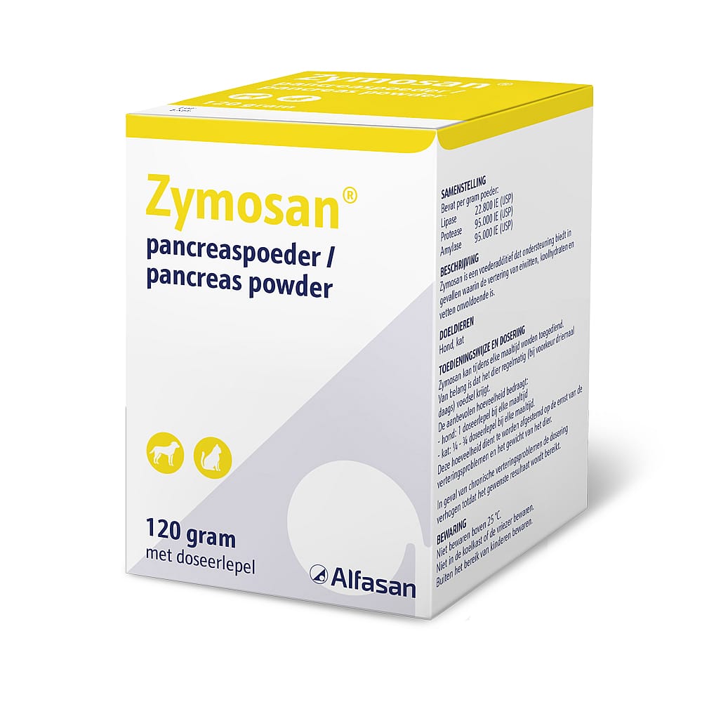 Zymosan Pancreas Alfasan voedingssupplement Hond Kat | 120 gram | 11642
