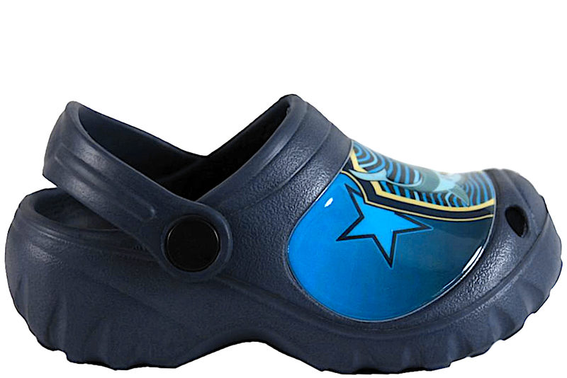 PONNY CLOGS I BLÅ EVA MED HAJ