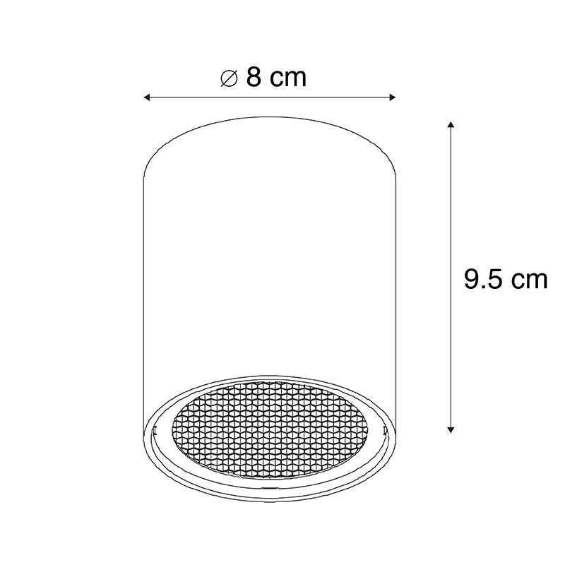 Design opbouwspot zwart GU10 50mm - Tubo Honey