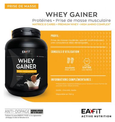 EAFIT Whey Gainer Vanille 750g