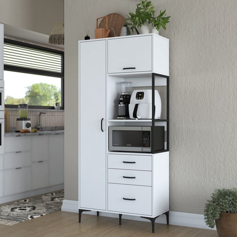 Woody Fashion - Kast - Wit - MDF - 90 x 40 x 199 cm