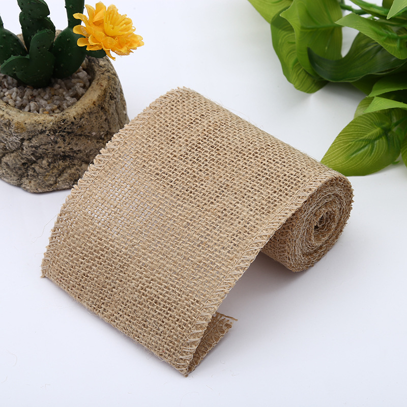 (5cmx9m) Geschenkband Jute Deko Band - Braun