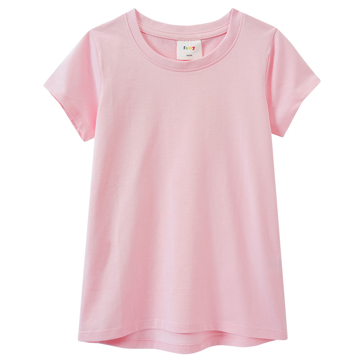 Famy 3 Mädchen T-Shirts im Basic-Look hellrosa / weiss / dunkelblau
