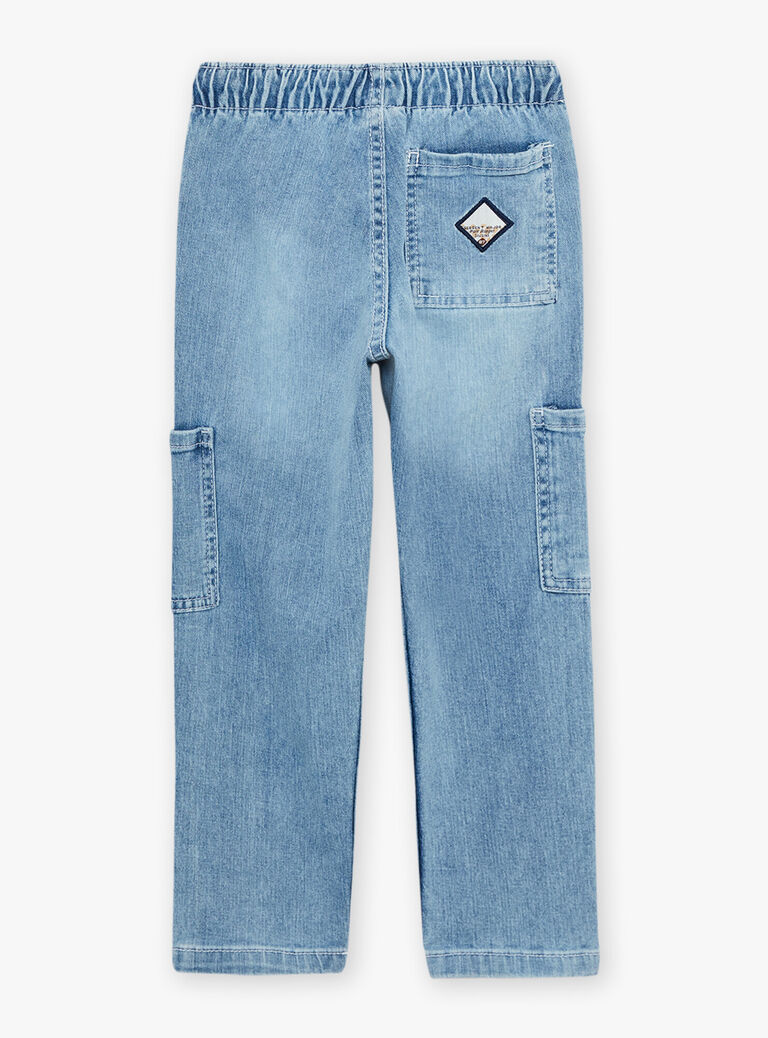 Jean cargo en denim bleu
