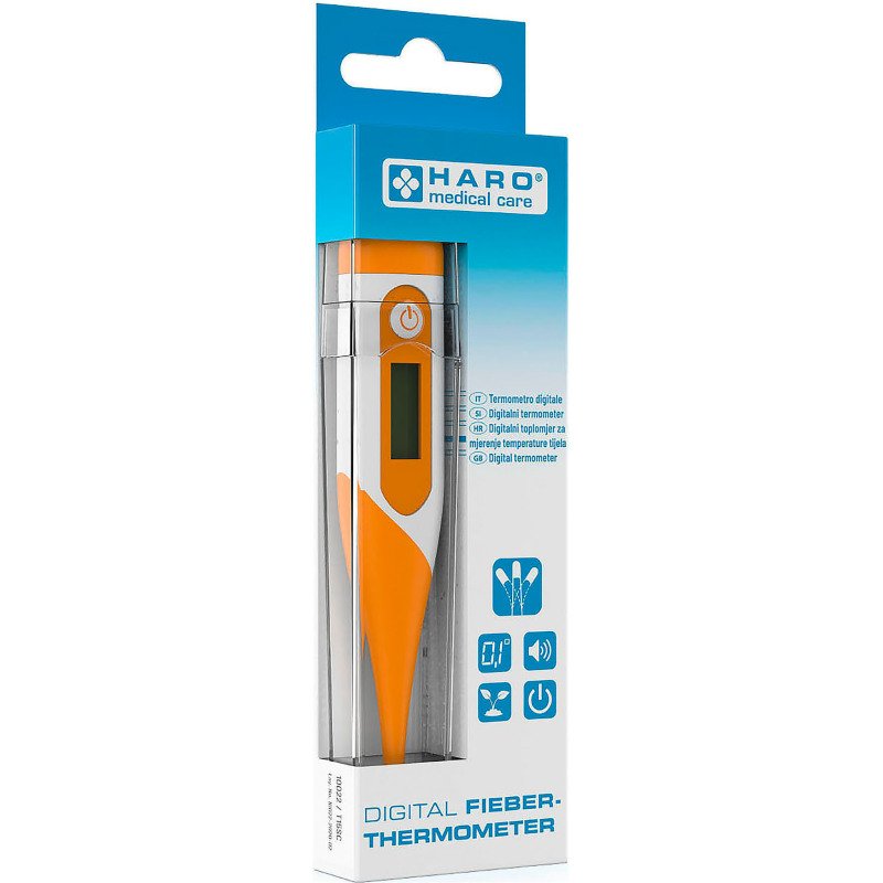Thermomètre, pointe flexible, blanc/orange