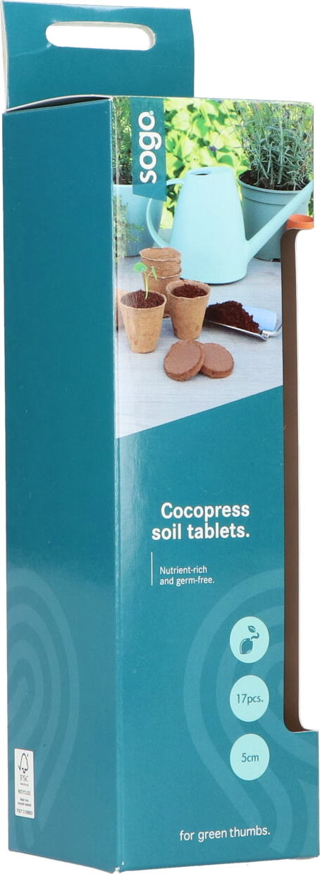 Sogo cocopress aardetabletten D 5 cm 17 stuks