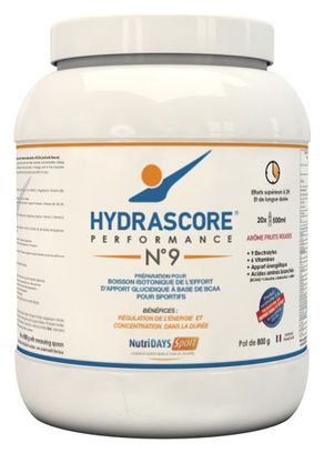 Boisson isotonique de l'effort Hydrascore N°9 arôme fruits rouges pot de 800 gr