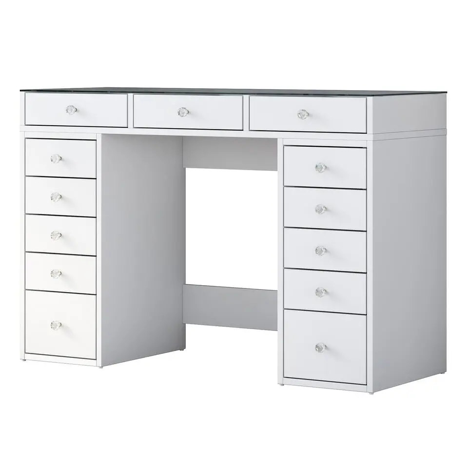 Kaptafel Wit/Glas - 120x44,5x79,8cm - Beyas