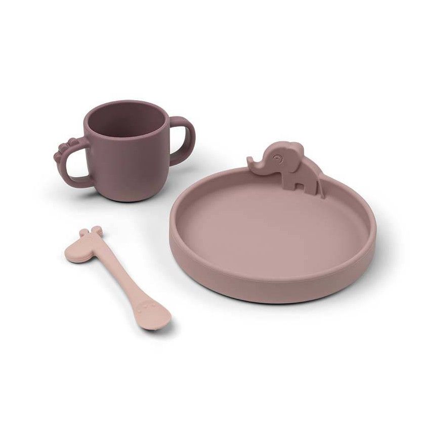 Kit vaisselle Peekaboo Deer Friends Rose - Ecru