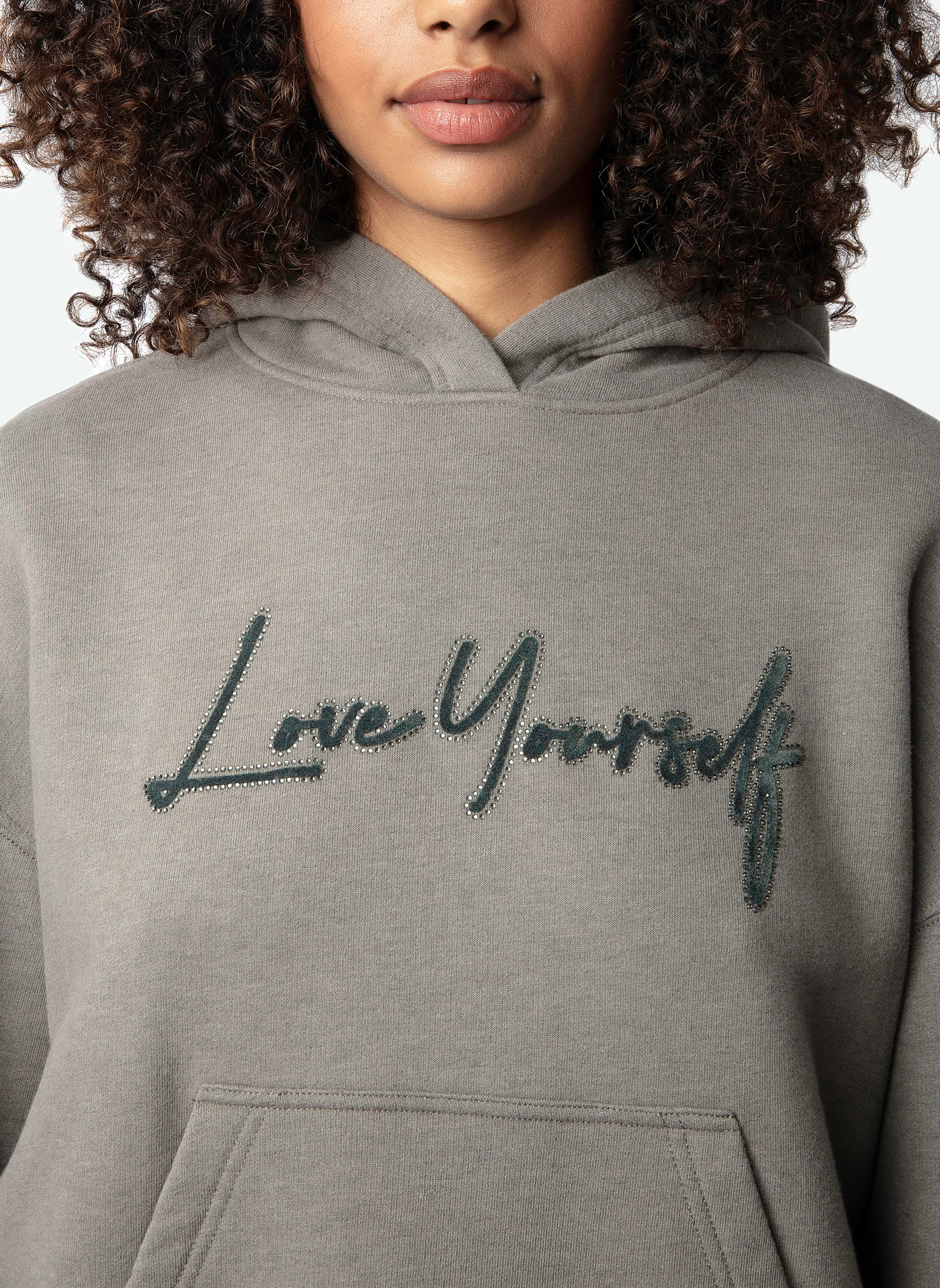 MIA - Sweat à capuche imprimé en coton bio mélangé | Gris