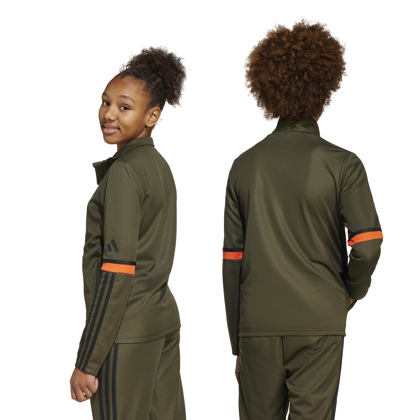 adidas Squadra 25 Trainingspak Full-Zip Kids Donkergroen Zwart Oranje