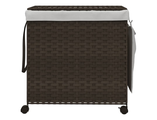 VIDAXL - Panier à linge avec roulettes marron foncé 60x35x60,5 cm