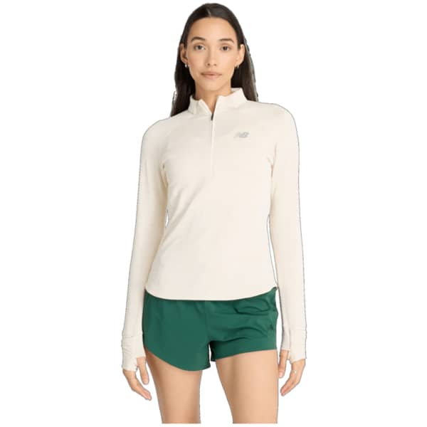 T-shirt trail NEW BALANCE ATHLETICS HEAT GRID HALF ZIP W LINEN HEATHER