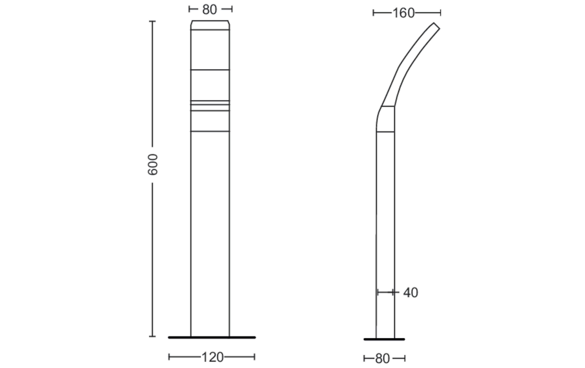 Sockelleuchte Splay, 12 W, 1100 lm, 2700 K, 60 cm, AnthrazitAussensockelleuchte für den Garten