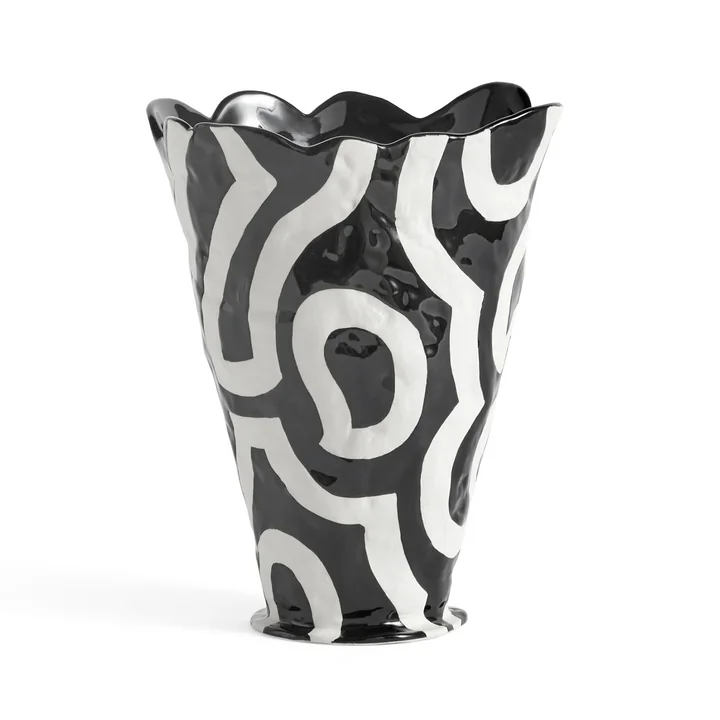 HAY - Jessica Hans Shadow Vase, H 25 cm, schwarz / weiss