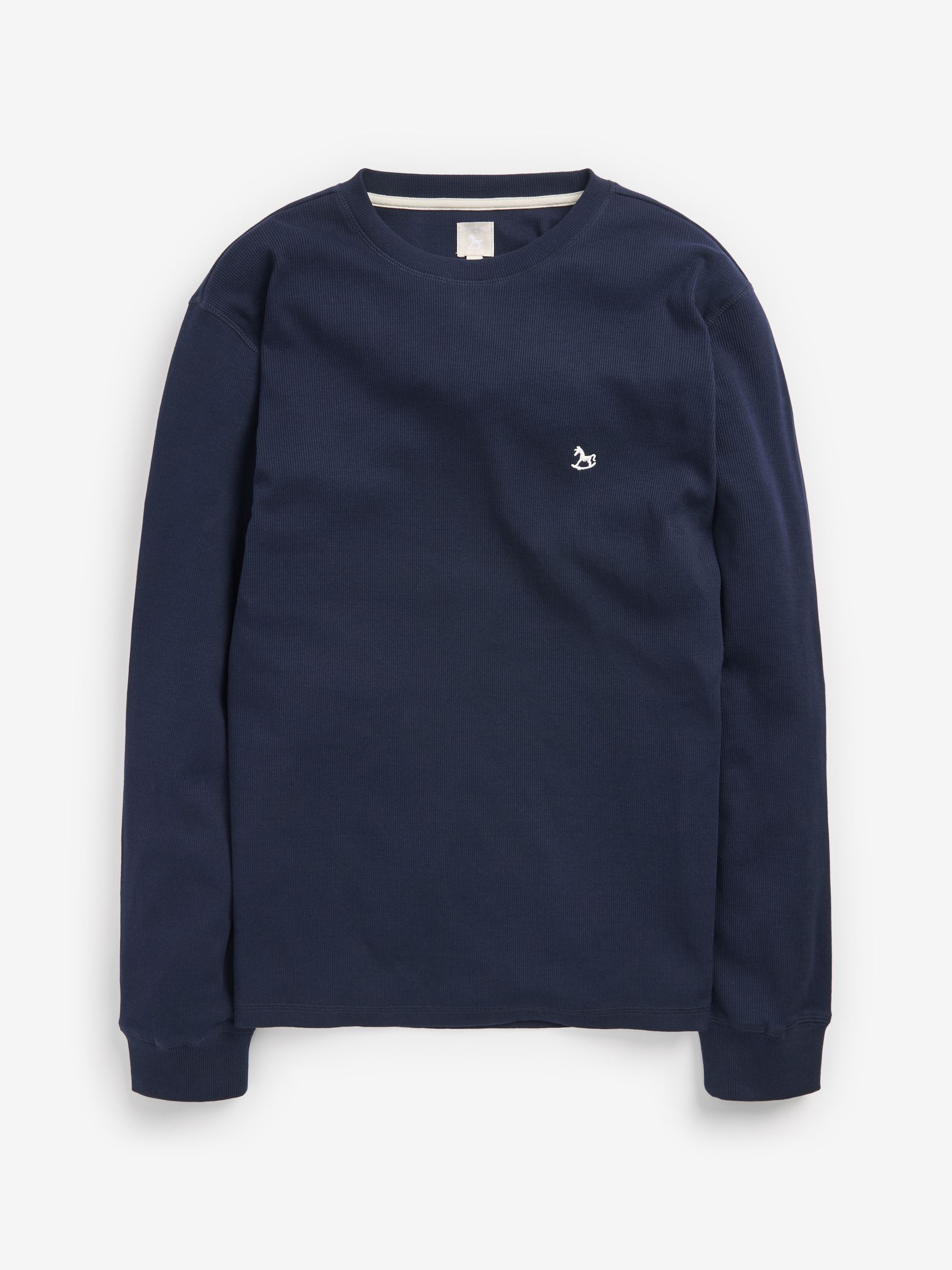 Blauw - The Little Tailor kerstpyjama voor heren met rendier en fairisle-patroon