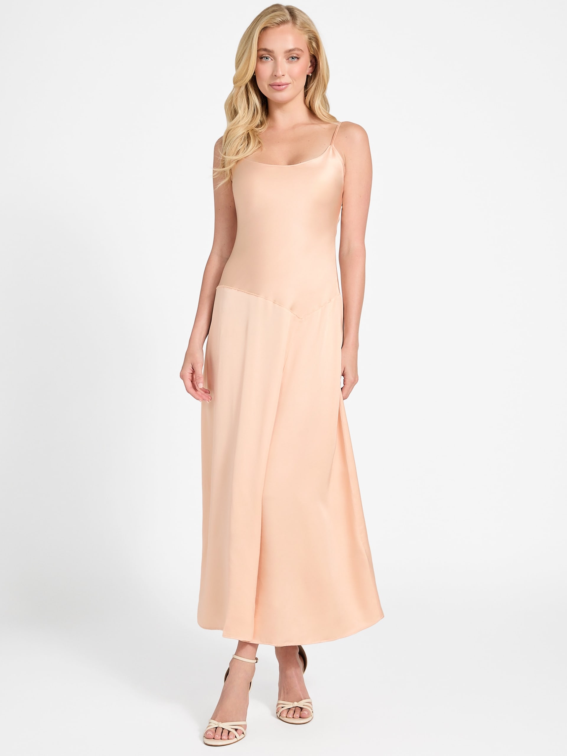 Vestido longo Jasmin em tecido plano