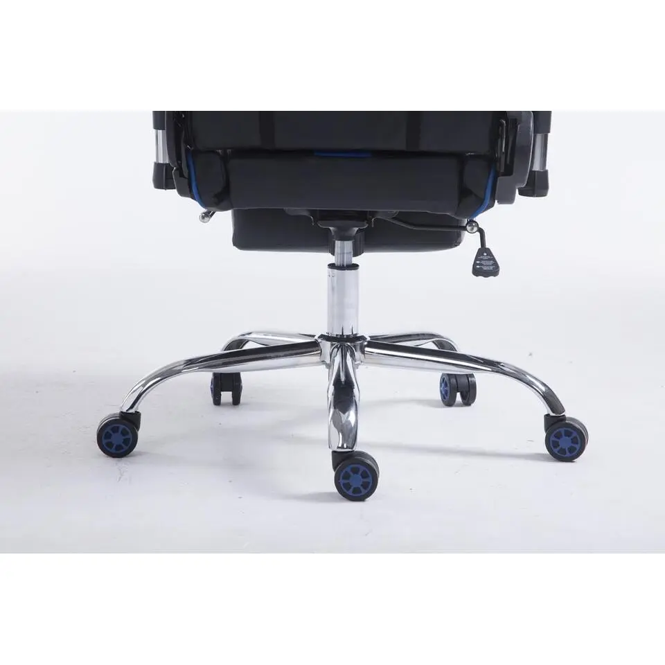 CLP Bureaustoel Limit zwart Frame - Kunstleer - zwart/blauw